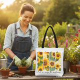 Among the Sunflowers Canvas Tote Bag