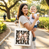 Glitter Leopard Mama Tote Bag