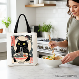 Ramen Cat Canvas Tote Bag