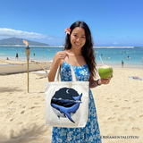 Moonlit Whale Canvas Tote Bag