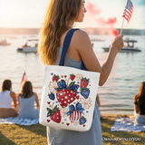 Patriotic Strawberries Tote Bag