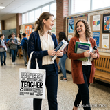 Teacher Label Canvas Tote Bag