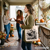 Reading Skeleton Canvas Tote Bag