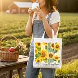 Among the Sunflowers Canvas Tote Bag