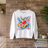 Floral Teacher Fleece Sweatshirt