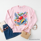 Floral Teacher Fleece Sweatshirt