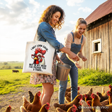 Pecked You 3 Times Canvas Tote Bag