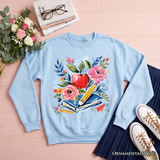Floral Teacher Fleece Sweatshirt