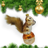 Squirrel Glass Ornament