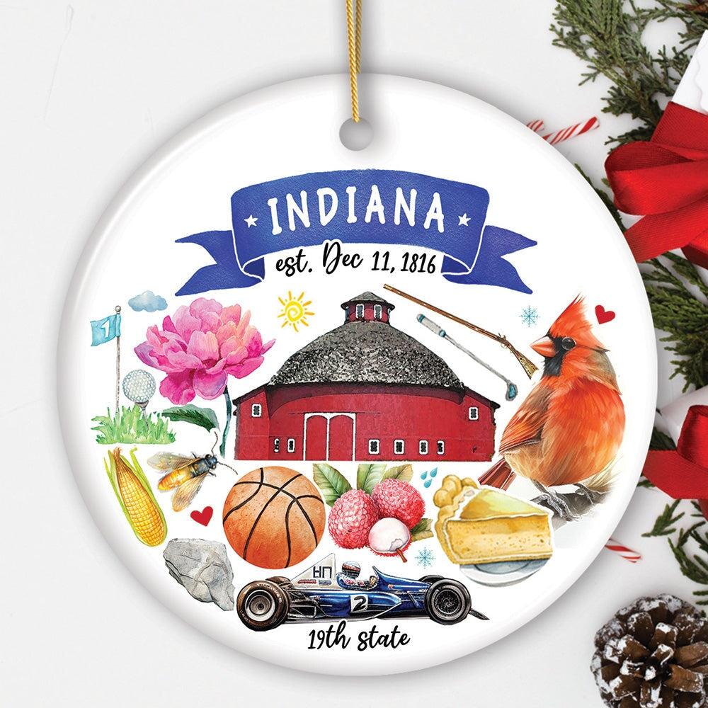 Indiana State Ornament