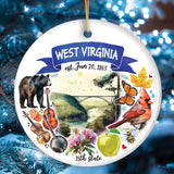 West Virginia State Ornament