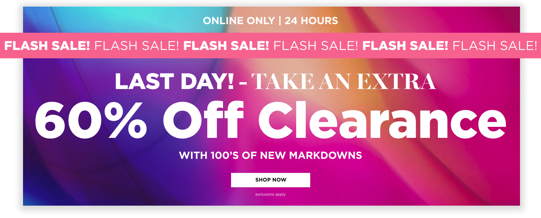 Extra 60% off Clearance