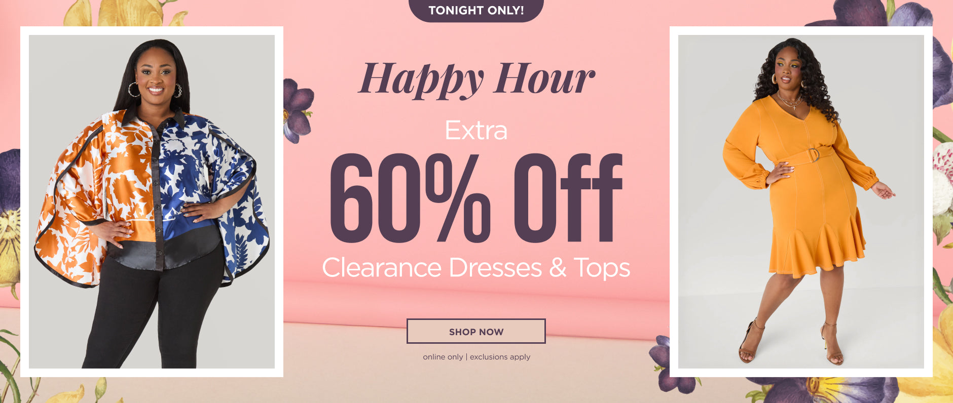 60% off Clearance Dresses & Tops
