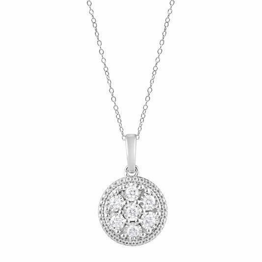 0.25 Carat Lab Diamond Cluster Pendant Necklace