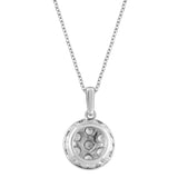 0.25 Carat Lab Grown Round Cluster Diamond Pendant Necklace In Sterling Silver