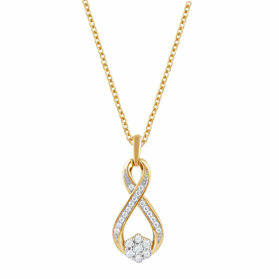 0.25 Carat Lab Diamond Twisted Pendant Necklace