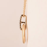 0.07 Carat Lab Grown Diamond Circle Pendant Necklace In 14K Yellow Gold Plated Silver