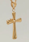 0.10 Carat Lab Grown Diamond Cross Pendant Necklace In Yellow Gold Plated Silver