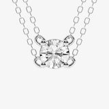0.60 Carat Lab Grown Round Solitaire Diamond Necklace In Sterling Silver
