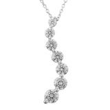 1 Carat Lab Grown Graduating Diamond Necklace In Sterling Silver