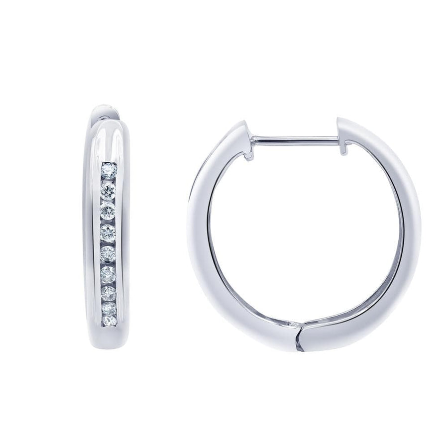 0.25 Carat Single Row Lab Diamond Hoop Earrings in Sterling Silver