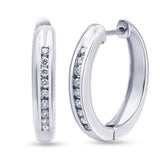 0.25 Carat Single Row Lab Grown Diamond Hoop Earrings in Sterling Silver