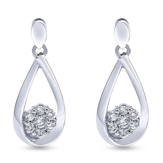 0.30 Carat Sterling Silver Lab Grown Diamond Dangle Drop Earrings Gift Box Set