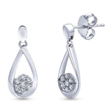 0.30 Carat Sterling Silver Lab Grown Diamond Dangle Drop Earrings Gift Box Set