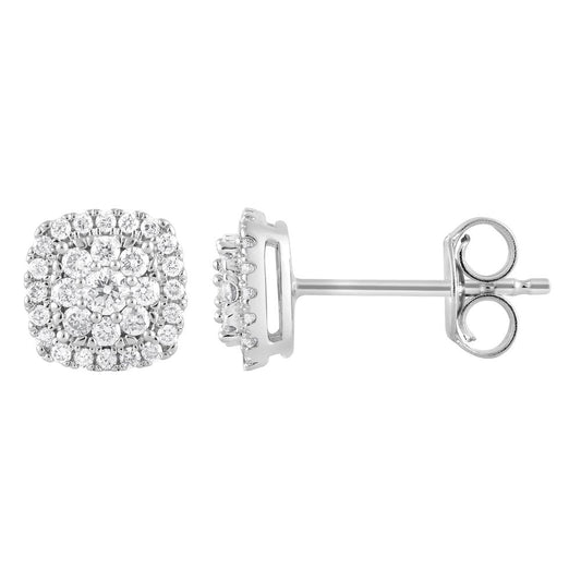 0.33 Carat Lab Grown Cushion Shaped Diamond Stud Earrings