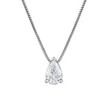 0.50 Carat Lab Grown Pear Solitaire Diamond Necklace