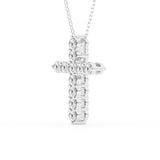 1 Carat Round Lab Grown Diamond Cross Pendant Necklace