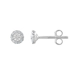 0.50 Carat Lab Grown Sterling Silver Diamond Halo Necklace And Earrings Set