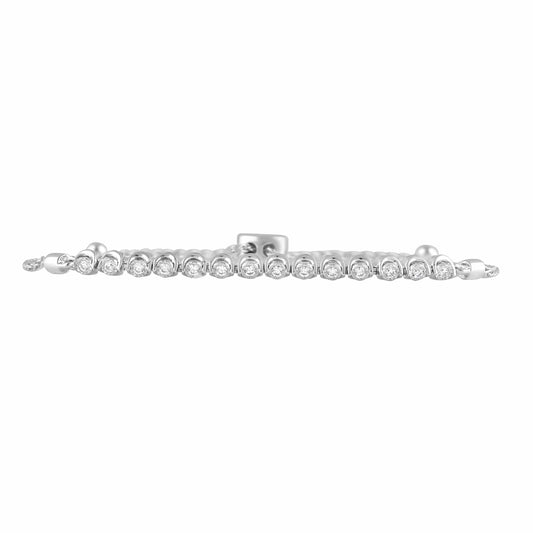 0.25 Carat Sterling Silver Lab Diamond Bolo Bracelet