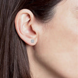 1 Carat Round Cut Lab Grown Diamond Halo Cluster Stud Earrings