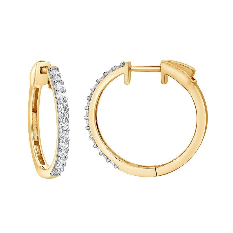0.50 Carat Lab Diamond Huggie Hinged Hoop Earrings