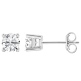 0.50 And 1 Carat Round Lab Grown Diamond Stud Earrings In Sterling Silver