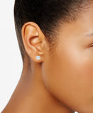 0.50 And 1 Carat Round Lab Grown Diamond Stud Earrings In Sterling Silver