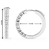 0.50 To 2 Carat Round Lab Grown Diamond Single Row Hoop Earrings In Sterling Silver