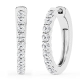 0.50 To 2 Carat Round Lab Grown Diamond Single Row Hoop Earrings In Sterling Silver