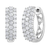 0.50 Carat Lab Grown Cluster Diamond Hinged Hoop Earrings