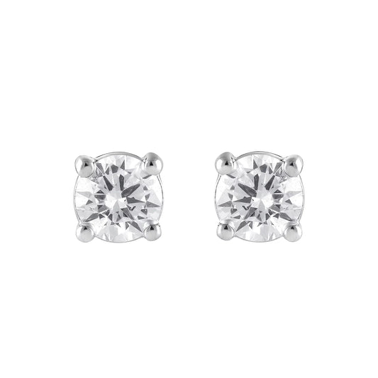 0.50 Carat Lab Grown Round Cut Diamond Stud Earrings
