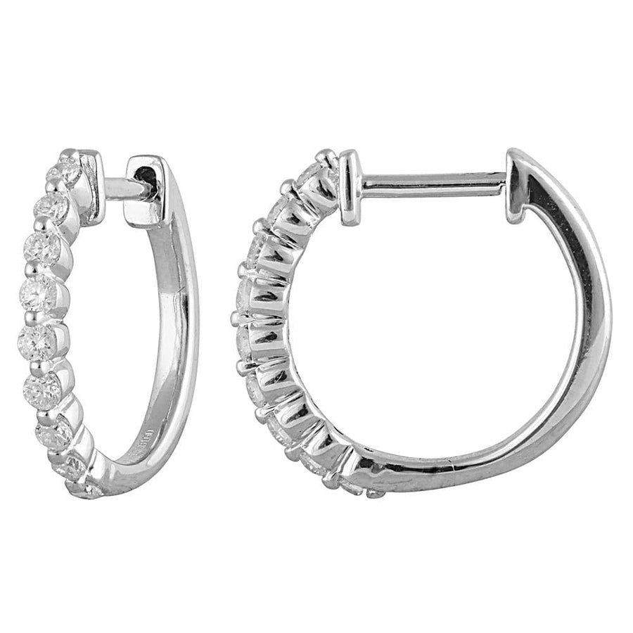 0.25 Carat Lab Single Row Diamond Hoop Earrings