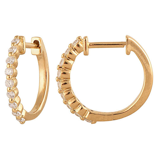 0.25 Carat Lab Grown Single Row Diamond Hoop Earrings