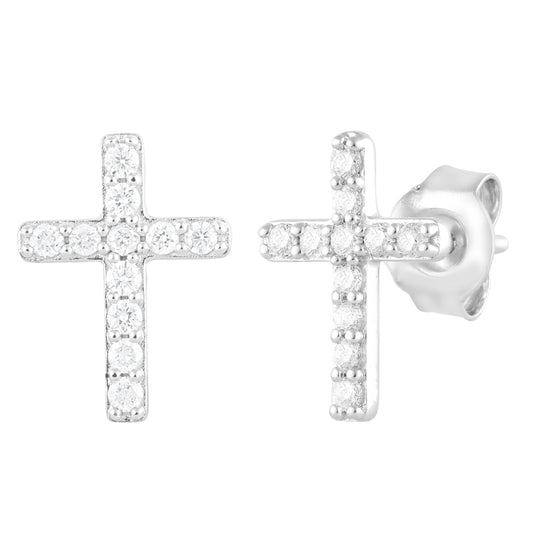 0.25 Carat Lab Grown Diamond Cross Stud Earrings