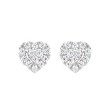 0.25 Carat Lab Grown Halo Diamond Heart Stud Earrings