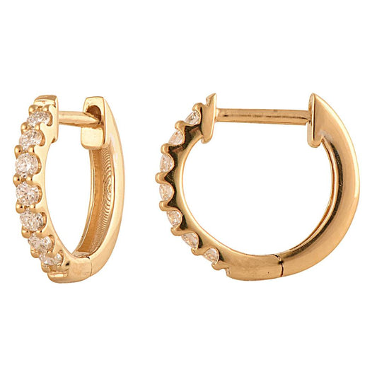 0.15 Carat Lab Grown Diamond Huggie Hoop Hinged Earrings