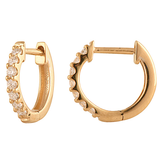 0.15 Carat Lab Grown Diamond Huggie Hoop Hinged Earrings