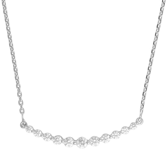 0.75 Carat Lab Grown Diamond Smile Necklace in Sterling Silver