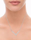 1 Carat Lab Grown Diamond V Shaped Necklace In Sterling Silver