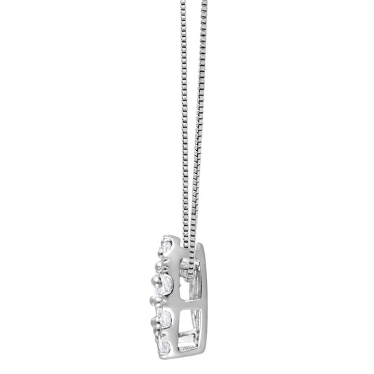 0.50 Carat Lab Grown Diamond Heart Pendant Necklace In Sterling Silver